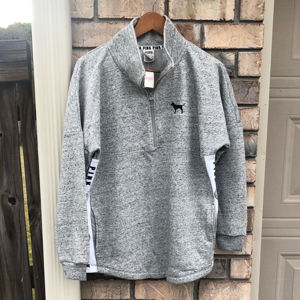PINK HALFZIP SWEATER